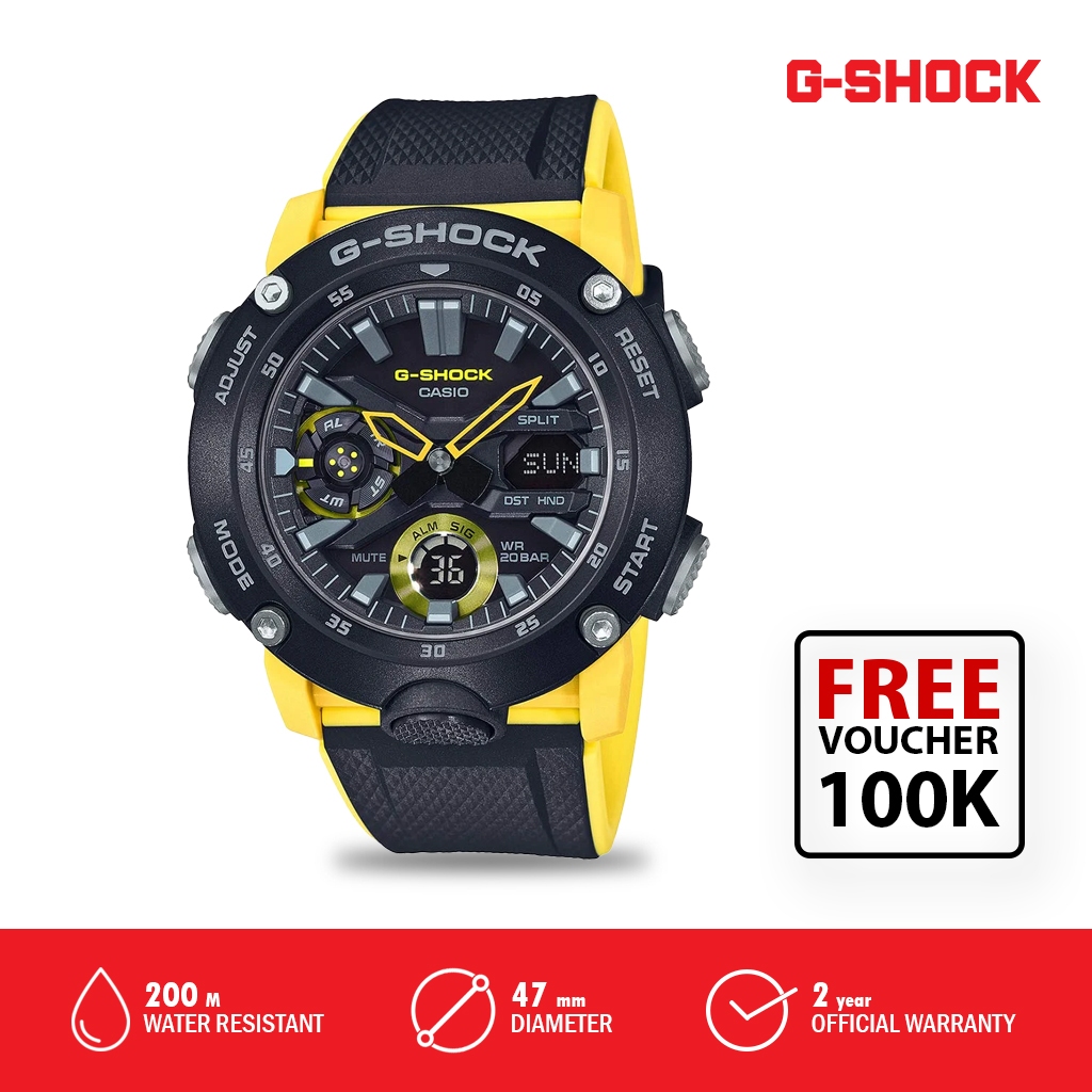 Casio G-Shock Super iluminator Original GA-2000-1A9DR Jam Tangan Pria Waterproof