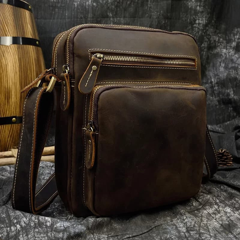 Tas selempang pria kulit ch Drock Leather