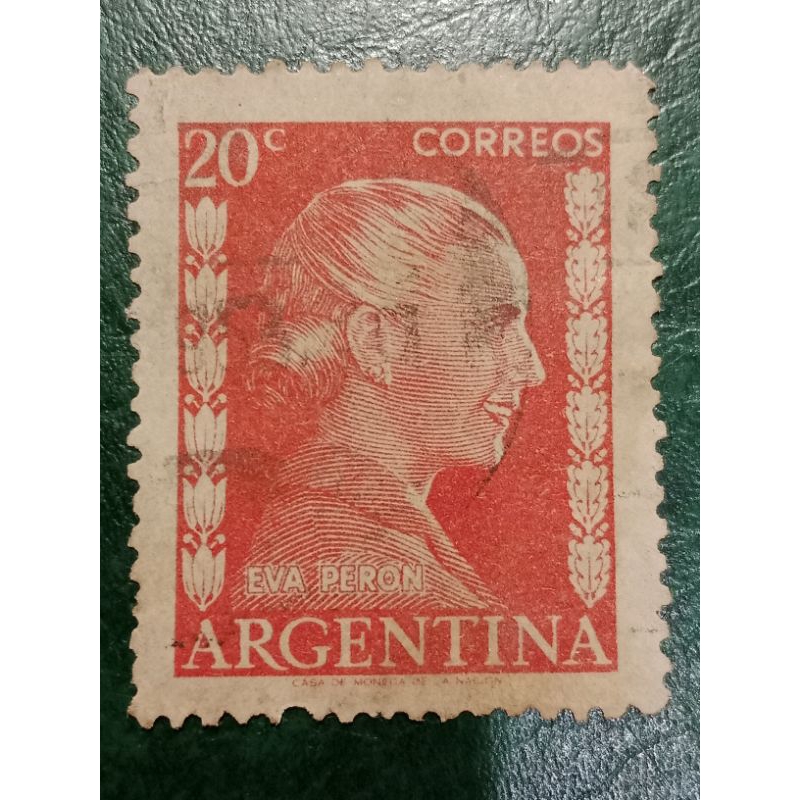 

Prangko Argentina 20 C Eva Peron Tahun 1952 Used