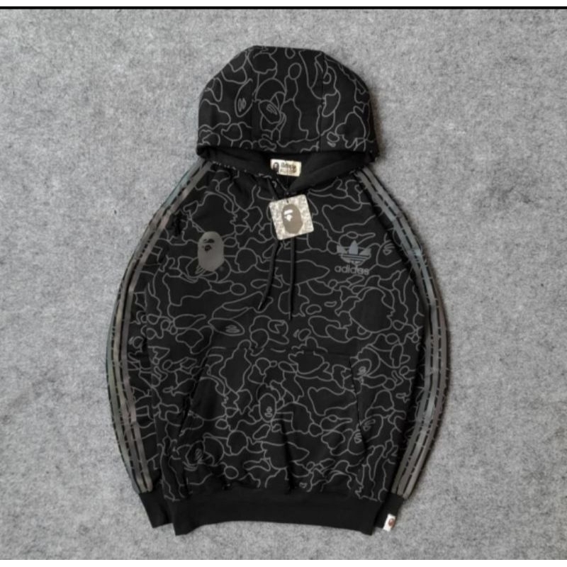 sweater hoodie adidas x bape