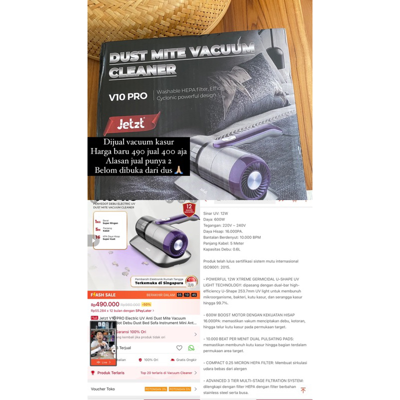 vacuum karpet vacuum kasur murah preloved