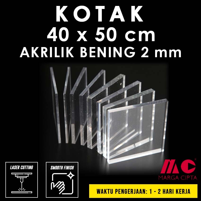 

Kotak 40 x 50 cm - Akrilik Bening 2 mm - Potongan Akrilik - Marga Cipta