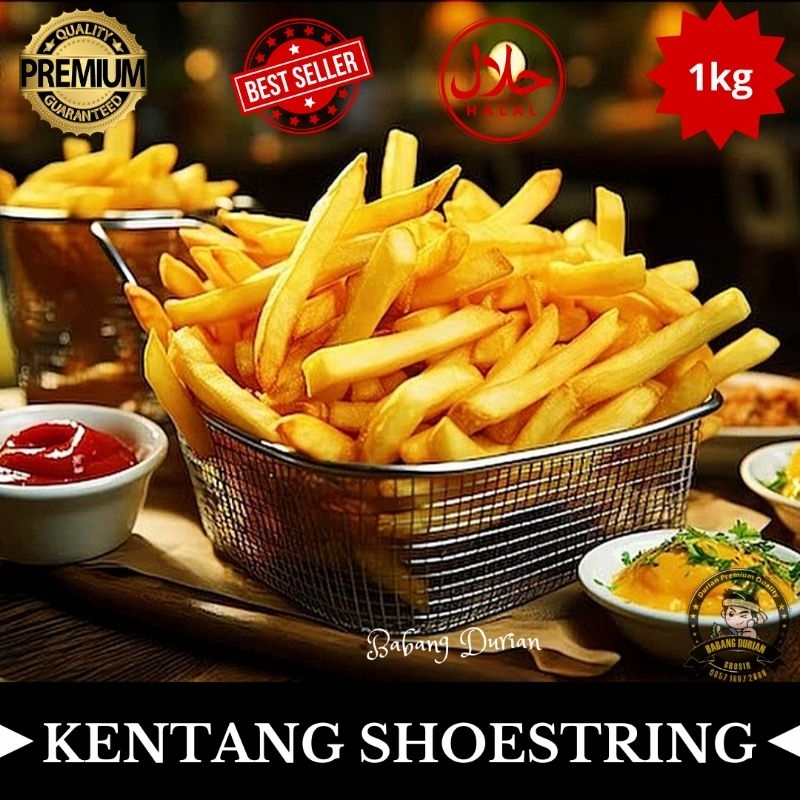 

KENTANG SHOESTRING FROZEN 1kg DAN 2kg HALAL BERKUALITAS ENAK DAN BERGIZI