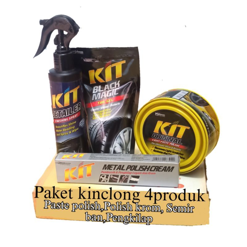 Paket Kinclong 4produk/kit Paste wax polish/kit metall polish/kit detailer/kit Black magic