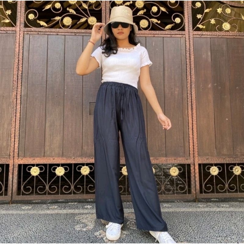 CELANA KULOT RAYON - CELANA BALI - KULOT RAYON - CELANA PANTAI RAYON POLOS - KULOT PANJANG RAYON