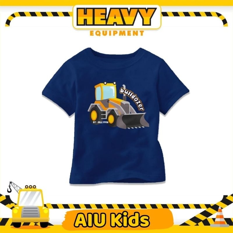 Kaos Katun Anak laki mobil Konstruksi dump truk bego excavator eskavator 2-10th