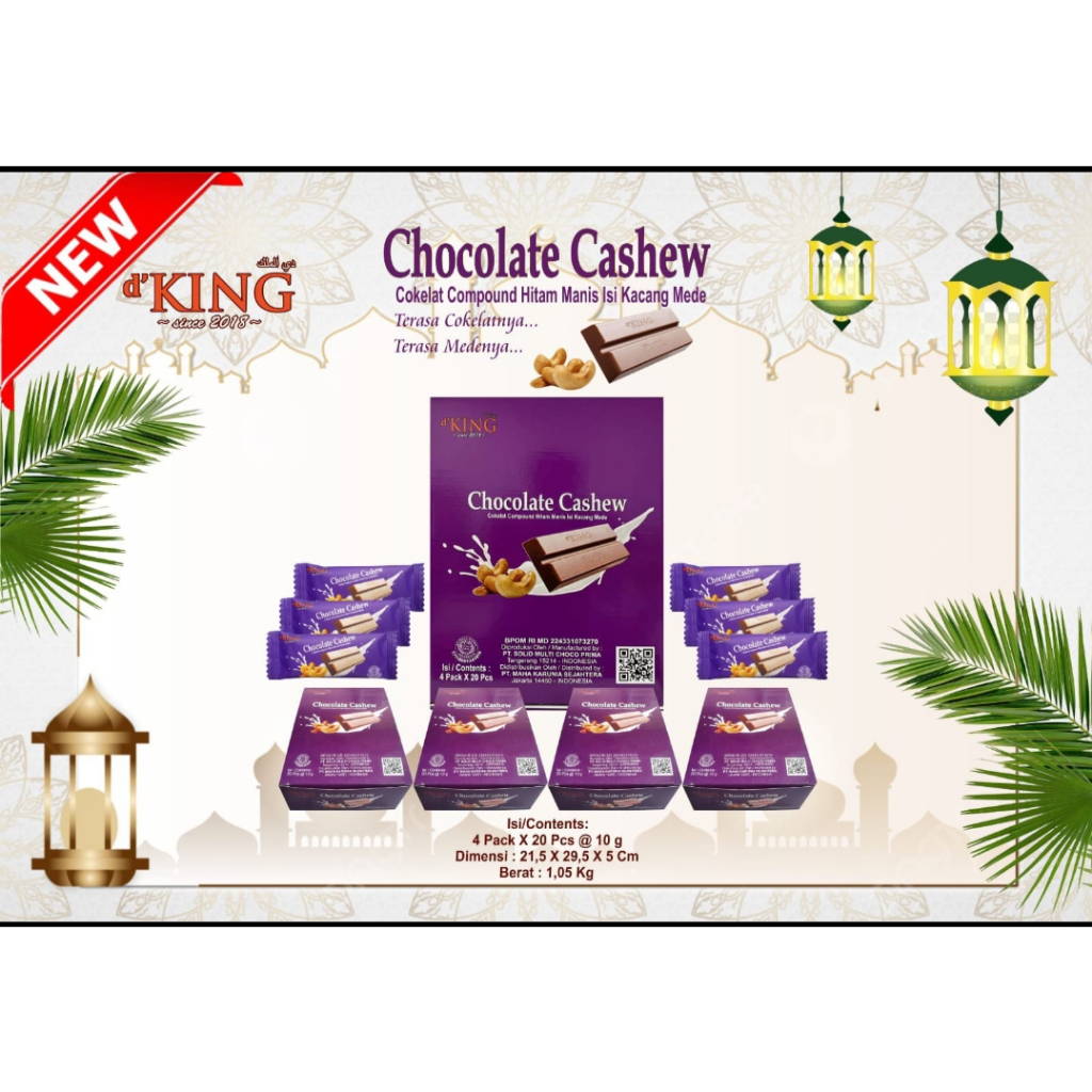 

D'King Cashew Cokelat Dus / D'King Isi Kacang Mede