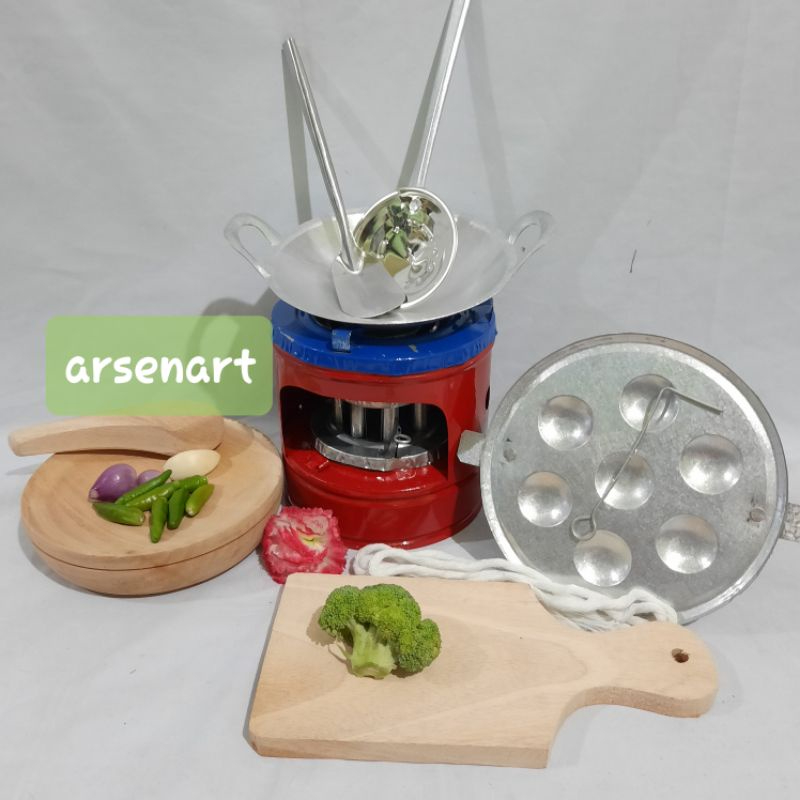 Mainan Anak Masak Masakan Jadul Mainan Tradisional Versi Mini P. Cobek 02 (7 Barang) Real Pict