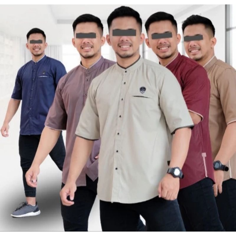 BAJU KOKO PRIA DEWASA LENGAN PENDEK ALGIER TWILL BY ILNAAF (BAJU KOKO)