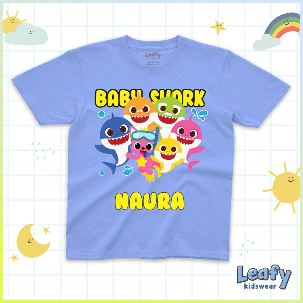 KAOS CUSTOM NAMA ANAK BABY SHARK 6 - kaos anak custom pake nama sendiri