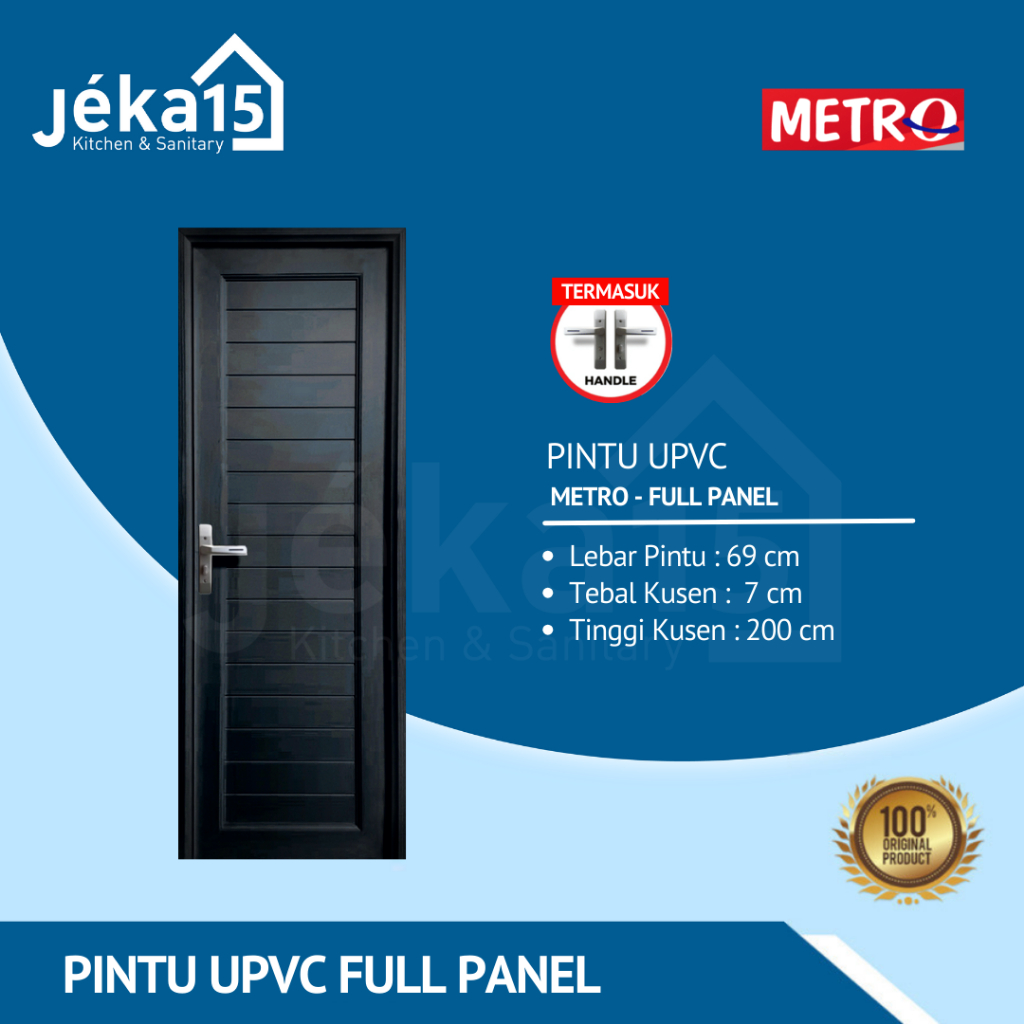 METRO PINTU UPVC FULL PANEL | PINTU UPVC KAMAR MANDI
