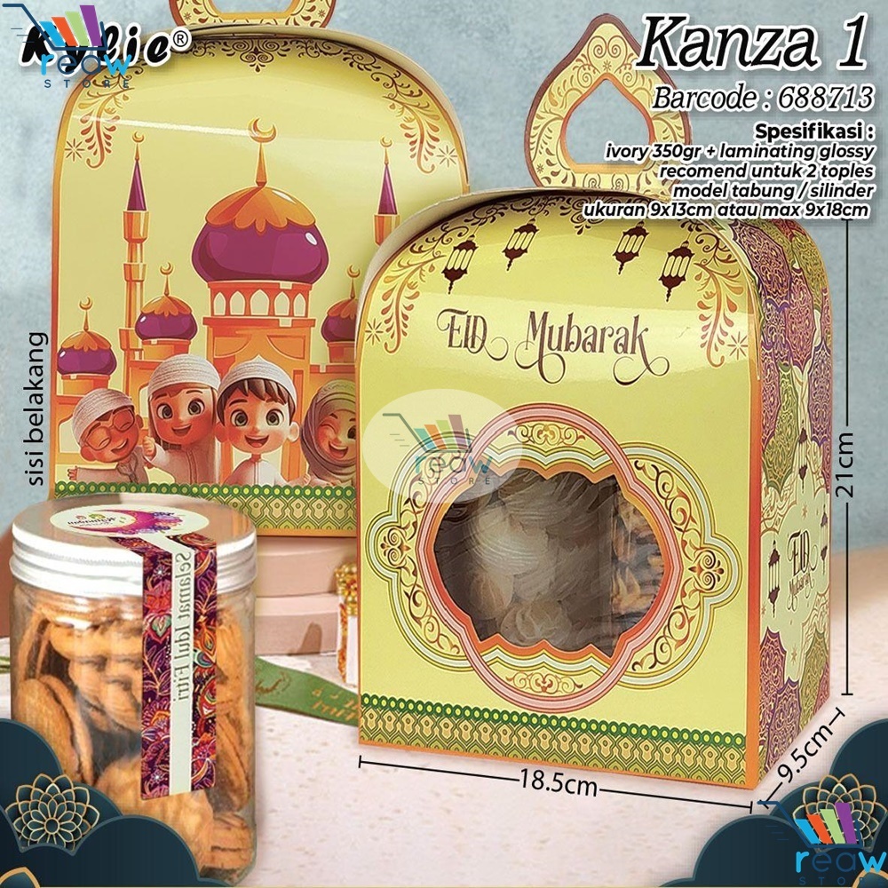 

Kanza 1 Kotak Kardus Box Hampers Toples Kue Idul Fitri Lebaran