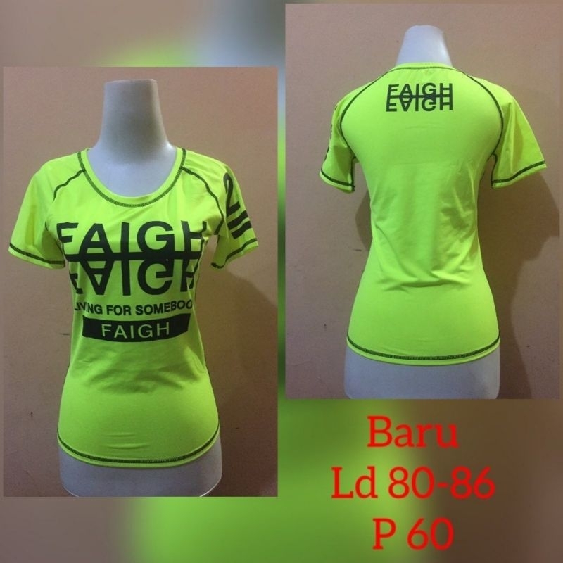 Swimwear Baju Renang Lengan Pendek Faigh Hijau Neon