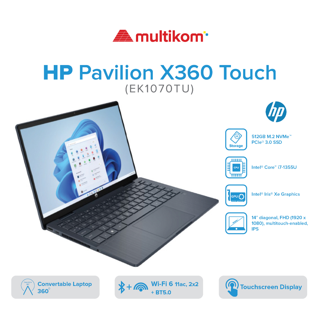 HP Pavilion x360 14-ek1070TU TOUCH i7-1355U 16GB 512SSD FHD IPS W11