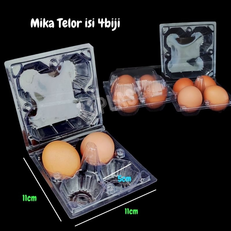 Mika Telor isi 4 isi 6 isi 10 Telur TEBAL  (25pcs) Mika Telur dengan pengunci mika Telor mika tray t