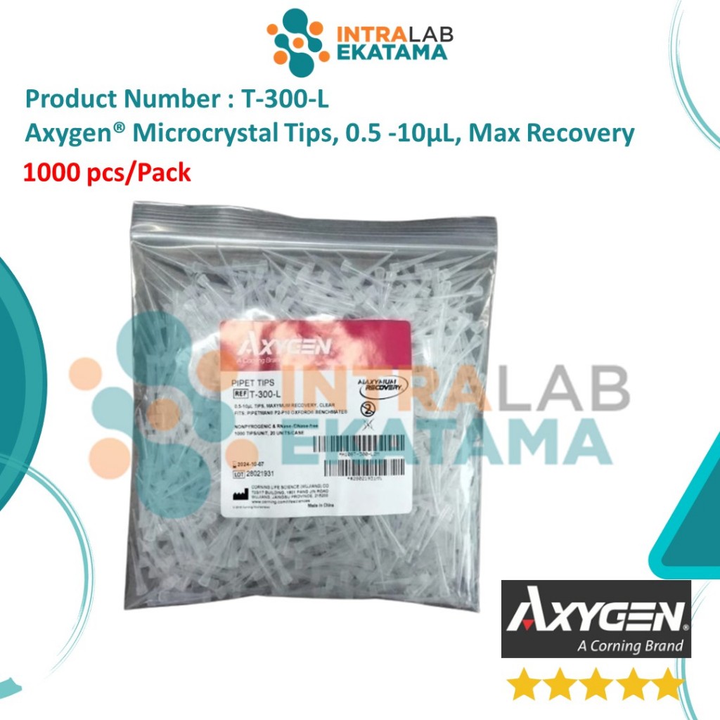T-300-L Axygen® Microcrystal Tips, 0.5 -10µL, Max Recovery