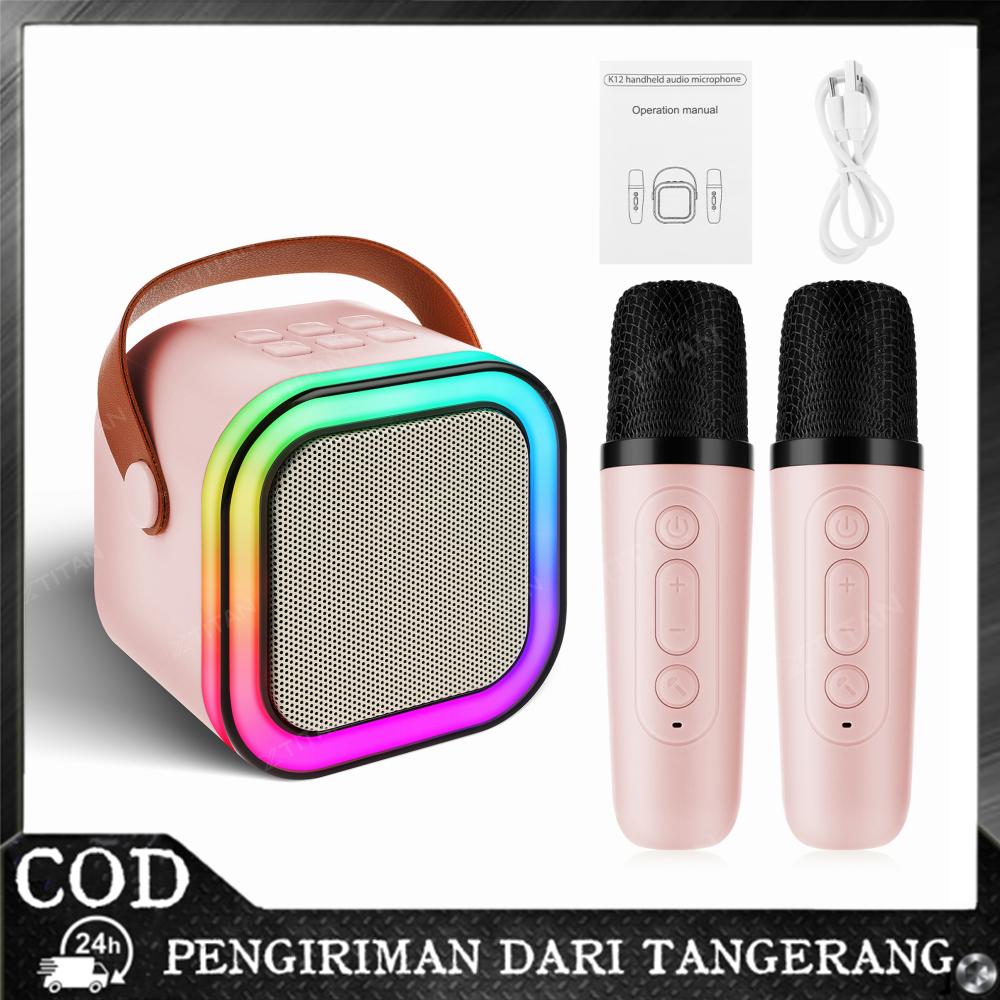 Portable Speaker Karaoke Nirkabel K12 Rumah KTV Mini Bluetooth Portabel dengan Mikrofon Bluetooth Ka