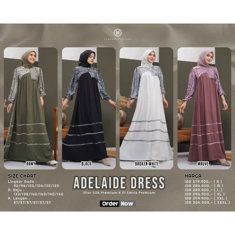 [NEW] ✔️ ADELAIDE DRESS • NADHEERA LUXURY / GAMIS / GAMIS ADEM / GAMIS PREMIUM / GAMIS SULTAN / GAMI