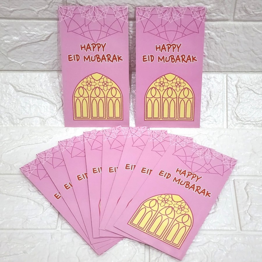 

Amplop lebaran idul fitri isi 10 besar eid mubarak pink jendela masjid