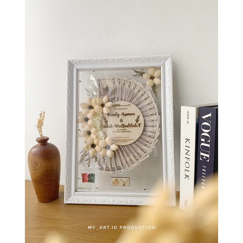 Mahar Pernikahan Bingkai mahar nikah rustic akrilik