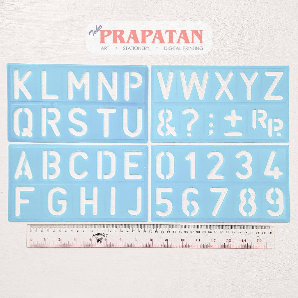 

Penggaris Mal Huruf Sablon No. 430 Butterfly | Penggaris Angka Mal Abjad