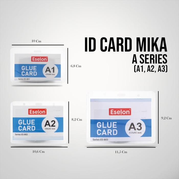 

[20 PCS] Id Card ESELON Mika Plastik Transparan / Name Tag Mika Bening A1 B4