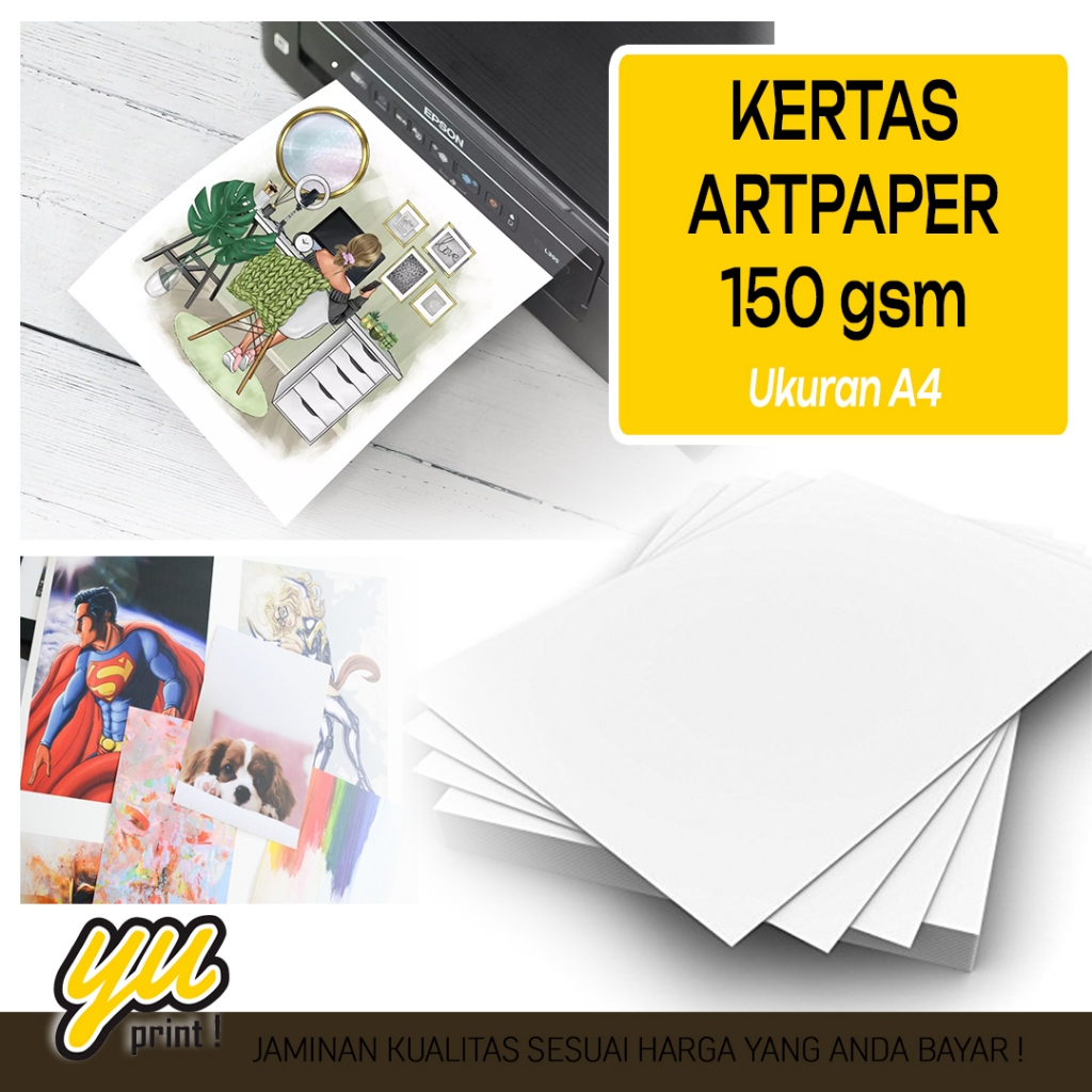 

Kertas Art Paper 150gsm Ukuran A4 150gr isi 50 Lembar