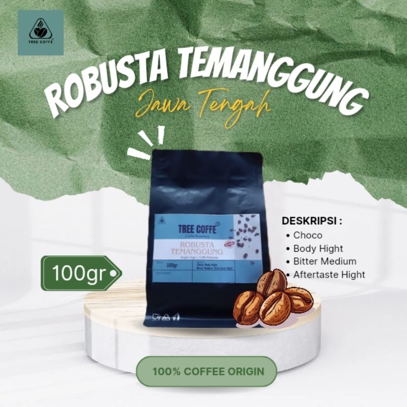 

TreeCoffe Kopi Robusta Temanggung (biji/bubuk) 100gr