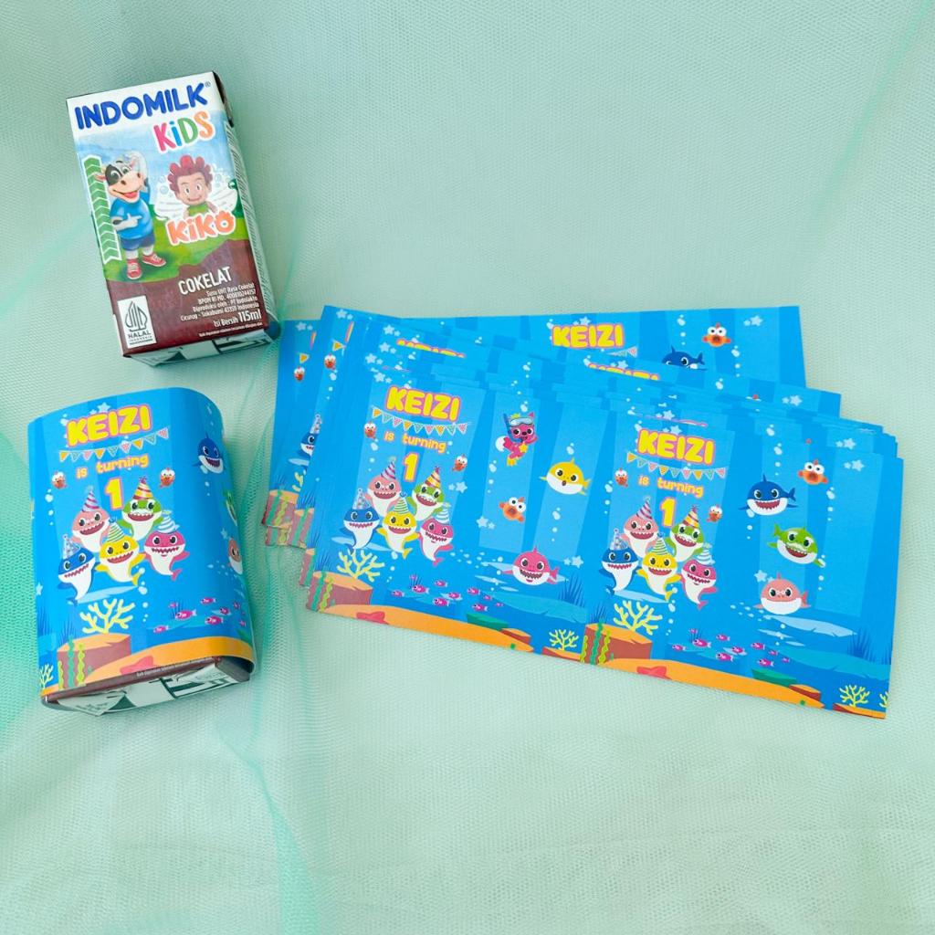 

Label Susu Kotak Baby Shark / Ulang Tahun / Label Dessert Table Birthday
