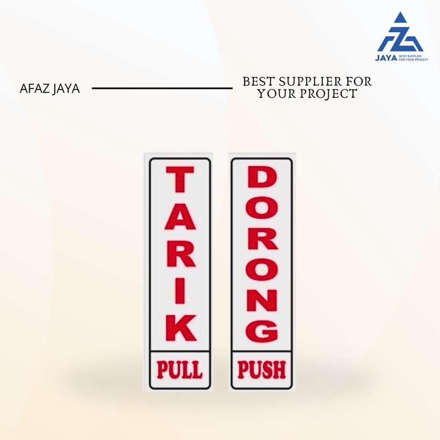 

SIGN LABEL STICKER DORONG TARIK PINTU DOOR SIGN PUSH PULL 20x5CM