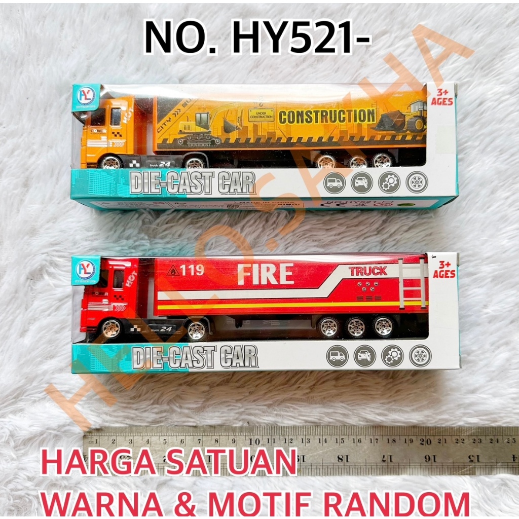 MAINAN NO. HY521- DIE-CAST CAR HAI YI LONG TOYS TRUK BOX CONTAINER MUAT MUATAN BESI TRUCK MODEL CONS