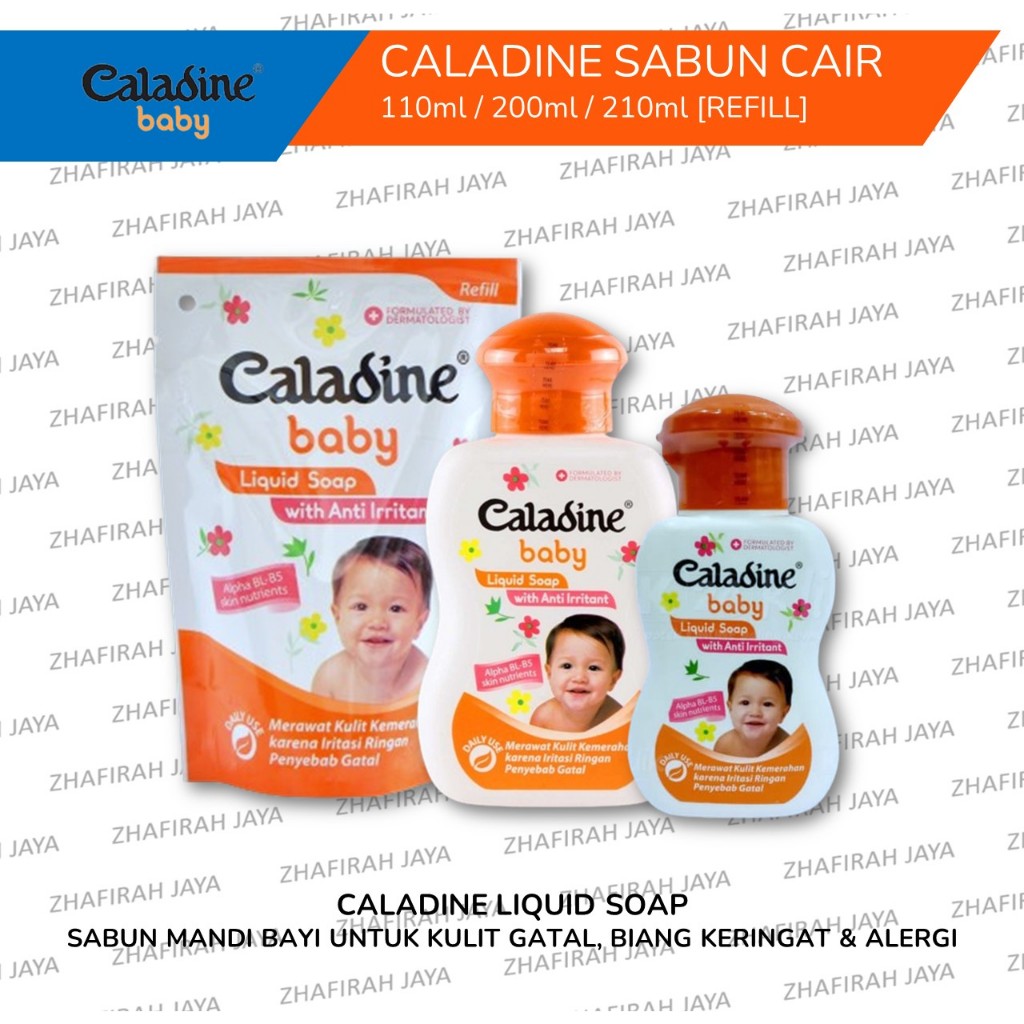 Sabun Mandi Bayi CALADINE 100ml 200ml 210ml REFILL / Sabun Cair Caladine untuk Bayi Biang Keringat M