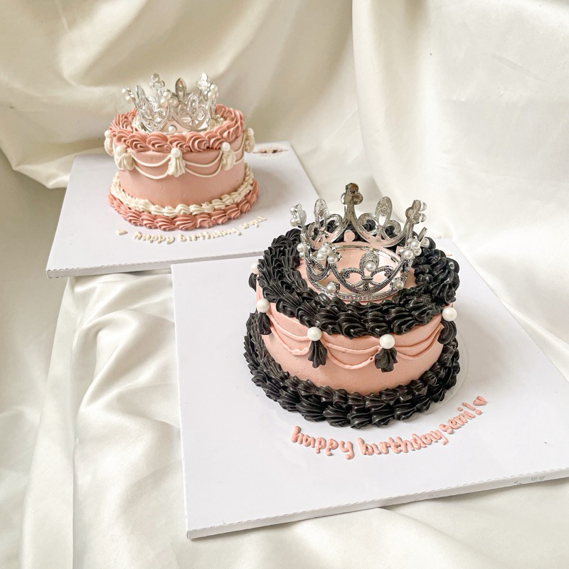 Mini Tiara Crown Cake - Bento Cake - Kue Mahkota - Korean Cake - Kue Ulang Tahun