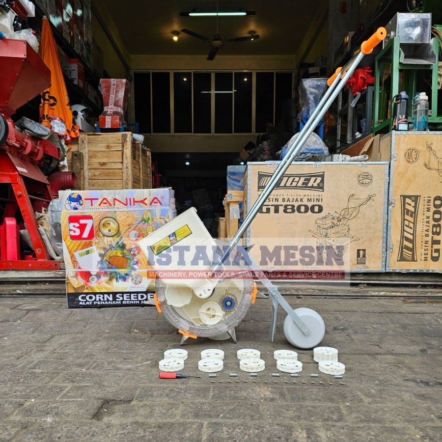 ALAT TANAM JAGUNG 1 TABUNG BIJI BIJIAN TANIKA S7 MODEL DORONG