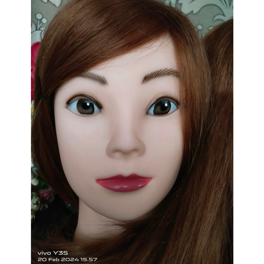 Manekin Rambut Kepala / Patung Rambut / Lady manequin Patung rambut wanita Sanggul / Kepala manneque