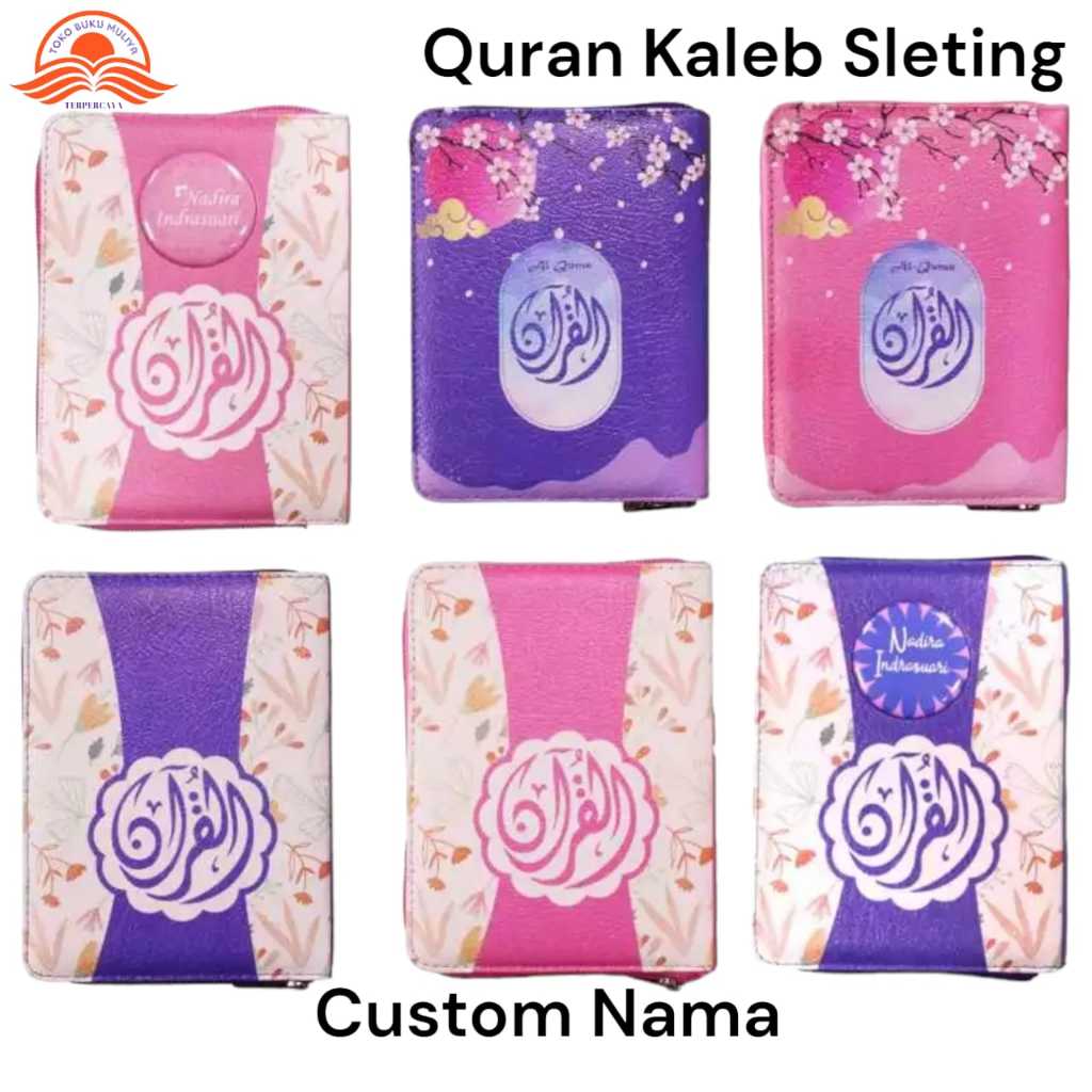 Alquran Kaleb sleting Ukuran A6 Custom Nama / Quran Kaleb Resleting Ukuran A6 Gratis Custom Nama