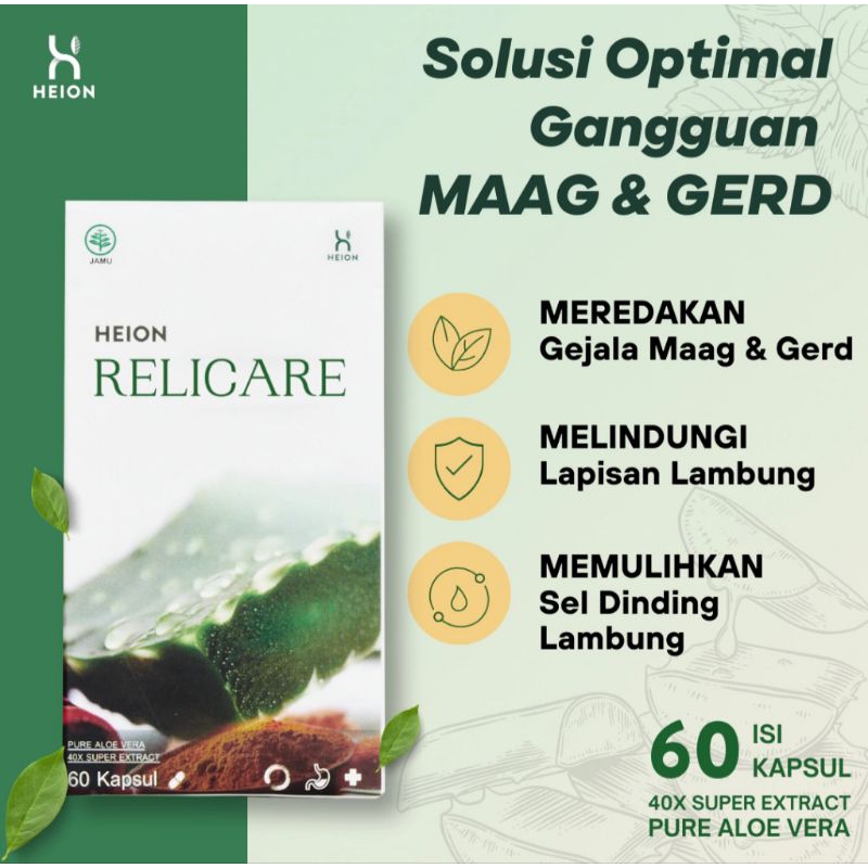 SALE | Heion Relicare 60 Kapsul - Solusi Ampuh Asam Lambung, Maag Dan Gerd