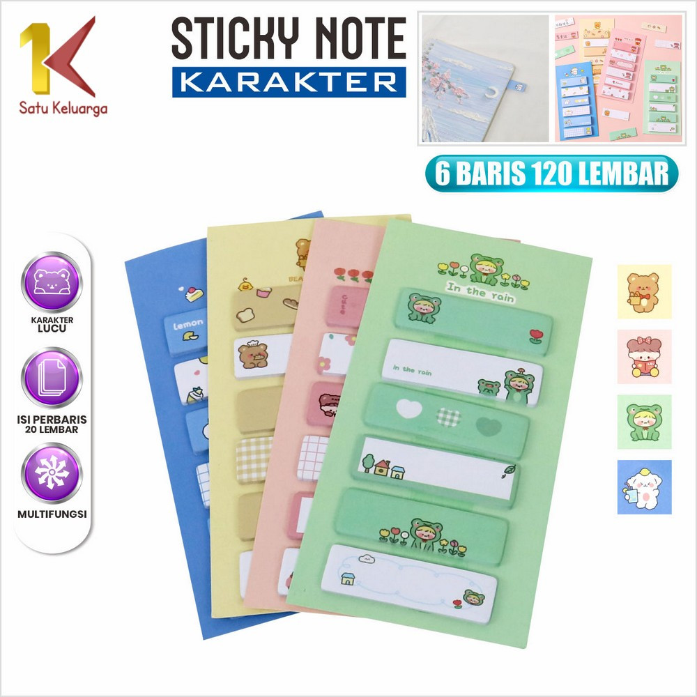 

Satu Keluarga Sticky Note 6 Baris 120 Lembar Karakter Lucu A79 Sticky Notes Tempelan Lucu Kertas Memo Pembatas Buku Perlengkapan Sekolah 120 Sheets Cute Note