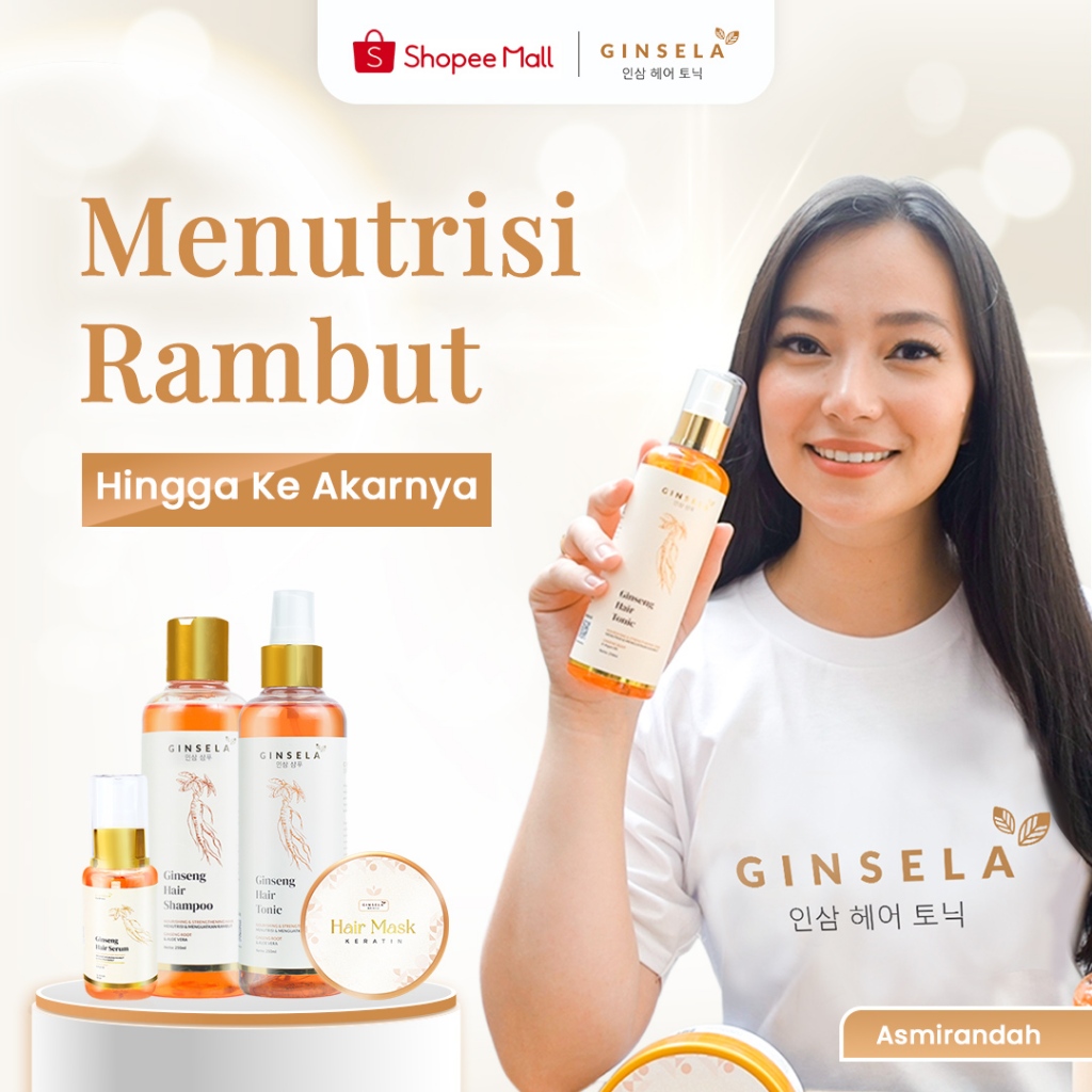 OrElanHair- Ginsela Paket Shampoo + Hairtonic + Hair Mask Ampuh Meredakan Ketombe Hair Tonic Origina