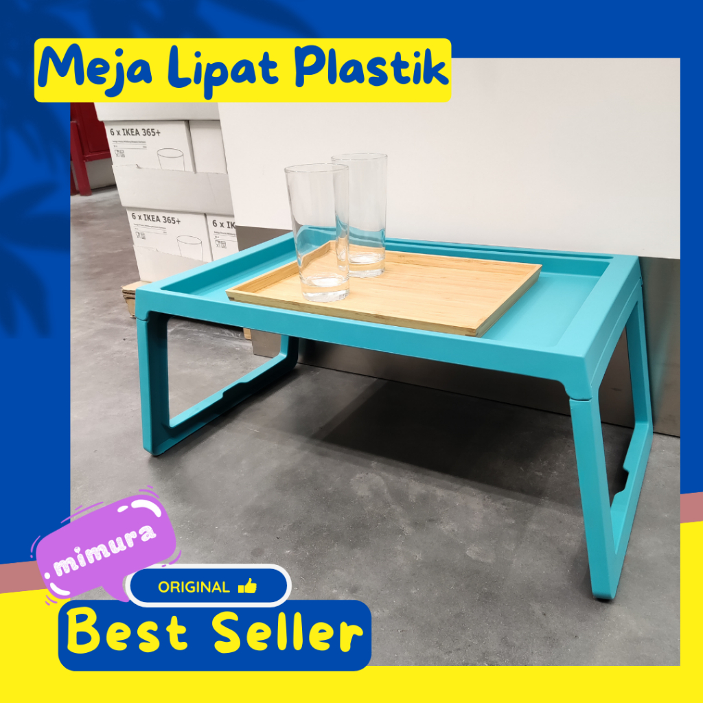 Meja Lipat Plastik Lesehan Meja Laptop Dengan Sandaran Ipad Tablet