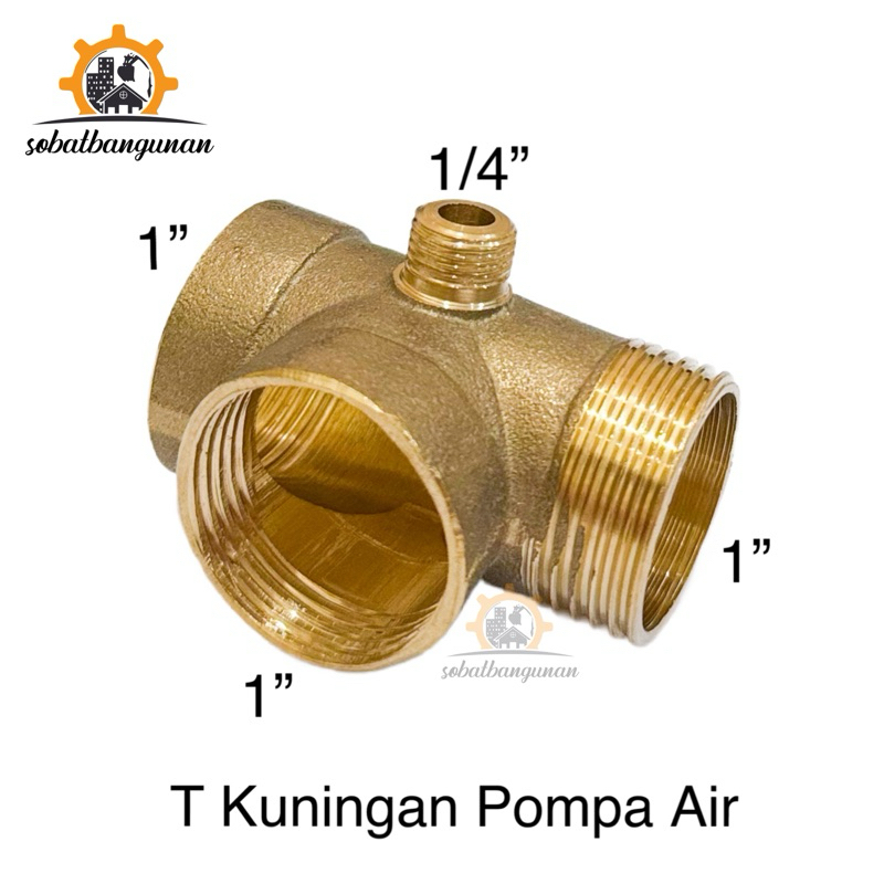Tee Kuningan Cabang 4 / T Kuningan Sambungan Otomatis Mesin Pompa Air
