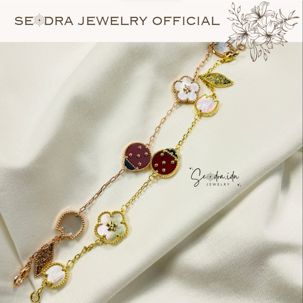 SEODRA PREMIUM • Kumbang Kepik Gelang Kalung • Kalung Gelang Bunga VAN CLEEF & ARPELS VINTAGE • Perh