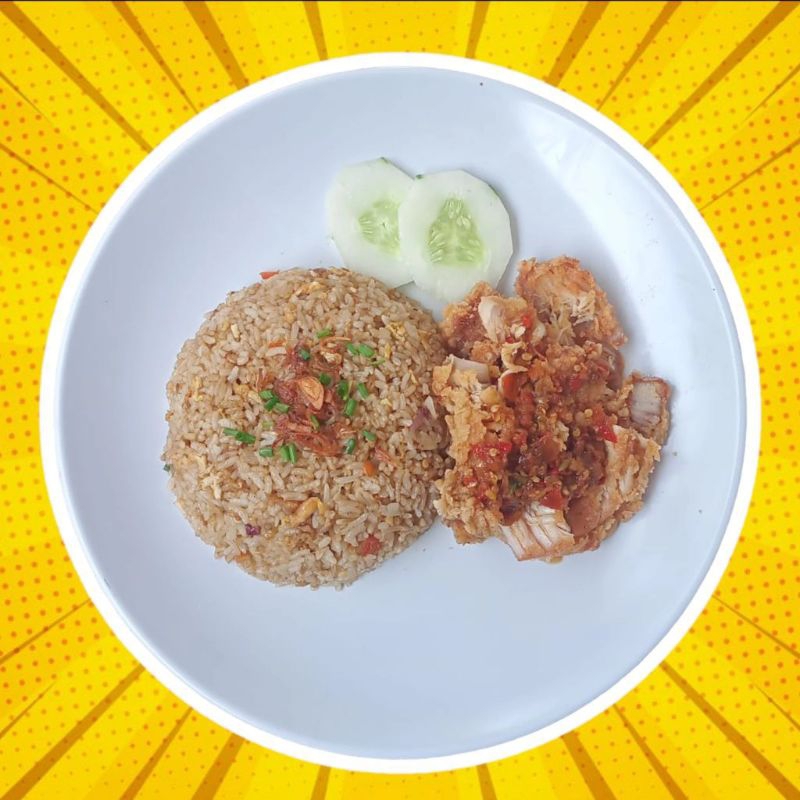 

Nasi Goreng Ayam Geprek/Telur Geprek