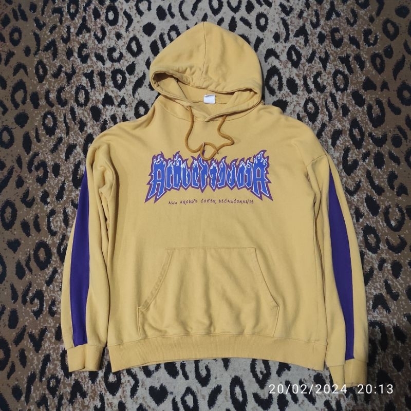 Hoodie Acover Flame Bsckprint Yellow