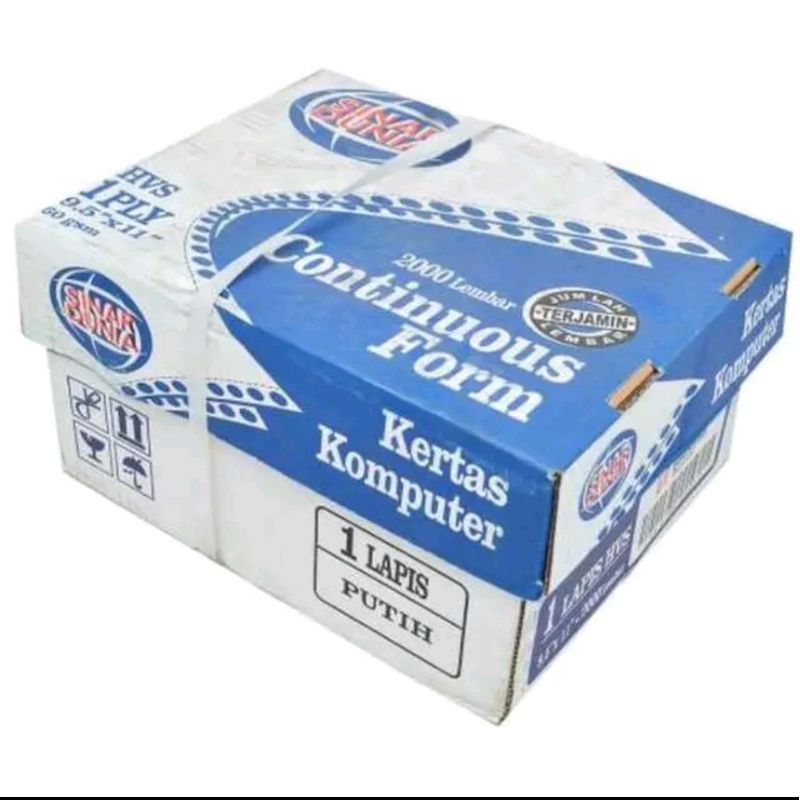 

Kertas Continous Form 1 Ply Sinar Dunia 9.5"X11 Inch