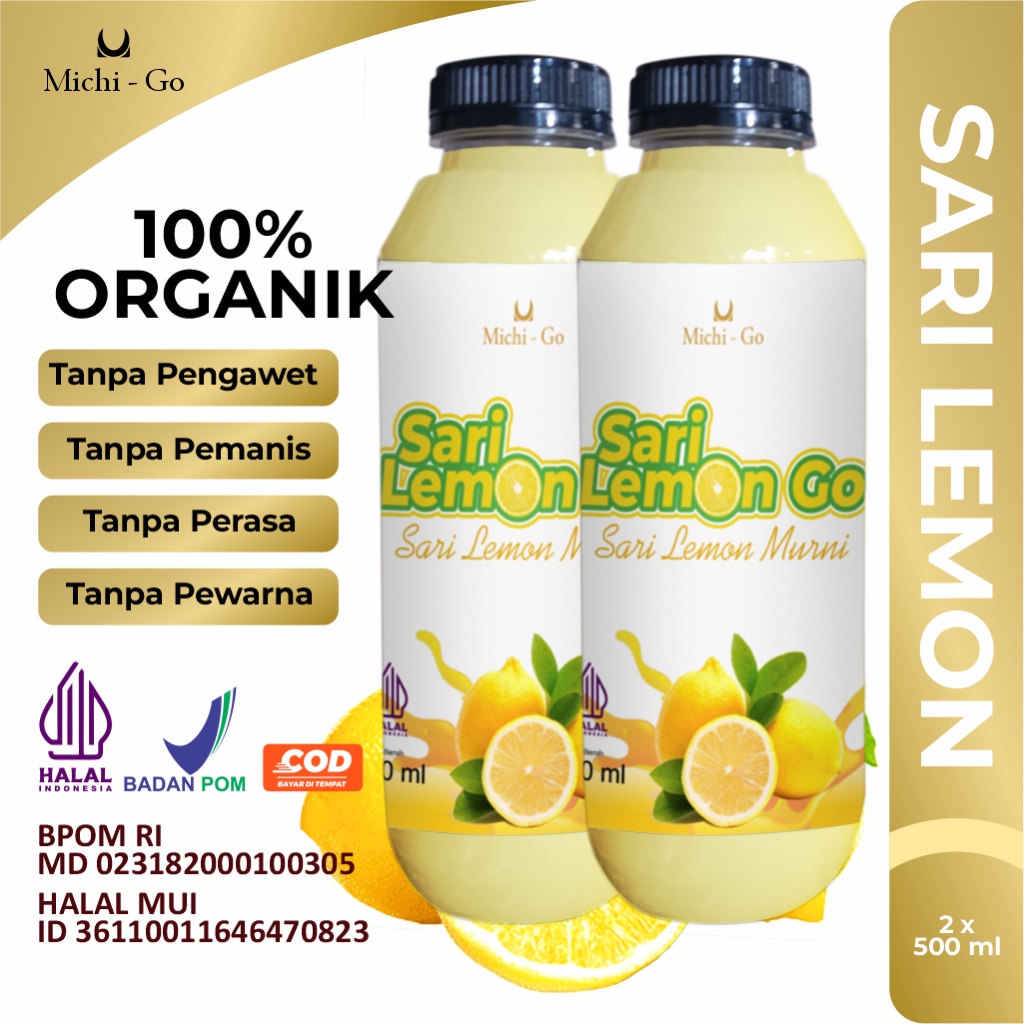 

SHOPEE MALL MichiGo 1 Liter Sari Lemon Murni Pure Air Lemon Untuk Diet Detoks Detox Sudah BPOM murah