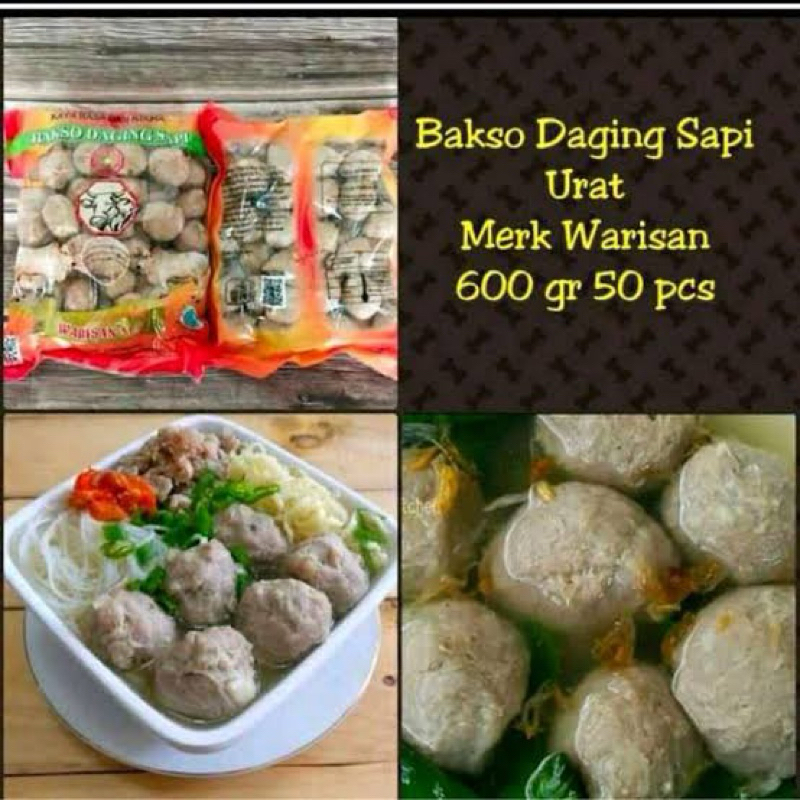 

Bakso Urat Daging Sapi Warisan isi 50 Butir Baso