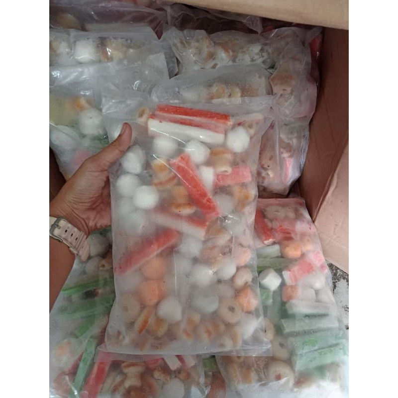 

Bakso Mix Seafood 1 Kg / Baso Ikan Udang Repack