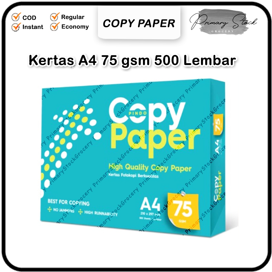 

Kertas Copypaper A4 75 Gram HVS Copy Paper Print Foto Copy 1 Rim 500 Lembar