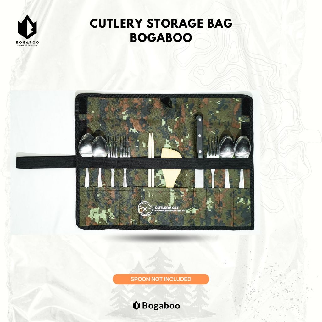 CUTLERY STORAGE BAG BOGABOO - Cutlery Organizer  Utensils - Tas Lipat Perlengkapan Alat  Makan - Kan